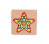 LLTCMYGS Tableros de Reconocimiento de Formas Geométricas Montessori, Rompecabezas Sensoriales de Madera para Niños Pequeños,Five Pointed Stars