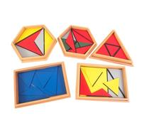 LLTCMYGS Triángulos Constructivos Montessori, Juguete Sensorial de Geometría de Madera, Juguete de Reconocimiento de Formas