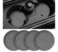 LLTSNT 4 Piezas Posavasos Coche para Suzuki Ignis, Alfombrilla Portavasos Antideslizante Antipolvo Interior Accesorio Silicona Flexible Gris