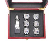 LLUCH Anillo de Campeonato de los Patriots con Juego de trofeos de fantasía FFL New England Souvenirs coleccionables Regalos de Rugby para Hombres, Mujeres y papá