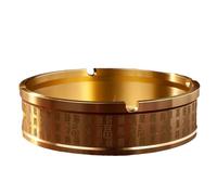 lluoqian Cenicero con diseño de cobre con texto en inglés: adorno creativo con tapa para el hogar, la oficina y el coche (S)