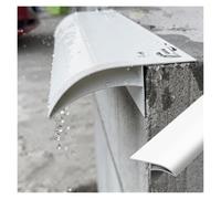 Lluvia de Aluminio Anodizado, Perfil de Compensación Vierteaguas | Para Aleros, Balcones, Patios, Alféizares de Ventanas y Bordes Paredes Exteriores(White,L3m/9.8ft)