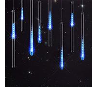 Lluvia de Meteoritos Luces de lluvia, 30cm 10 Tubes 360LEDs Meteoros Lluvia Luces Luces de lluvia Impermeables que Caen Luces, árbol de Navidad de Boda (Azul)