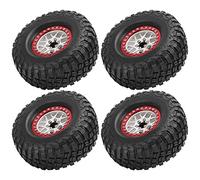 Lluviales de goma de la rueda de Beadlock de 4pcs 1/10 RC Carrero Ideal para varios RC populares como HSP Axial SCX10 D90 en color negro (negro) (Blanco)