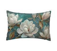 LLWYH Fundas Cojines 40x60 cm, Juego de 2 Cojines Flores Blancas para Sofa, Suave Funda Almohada de Terciopelo Funda Cojin Vintage Decoracion para Sofá, Dormitorio Sala de Estar -TER303