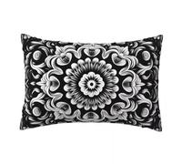 LLWYH Fundas Cojines 40x60 cm, Juego de 2 Cojines Negro para Sofa, Suave Funda Almohada de Terciopelo Funda Cojin Flores Vintage Decoracion para Sofá, Dormitorio Sala de Estar -TER283