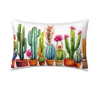 LLWYH Fundas Cojines 40x60 cm, Juego de 2 Cojines Plantas Tropicales para Sofa, Suave Funda Almohada de Terciopelo Funda Cojin Cactus Decoracion para Sofá, Dormitorio Sala de Estar -TER295