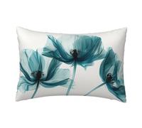 LLWYH Fundas Cojines 40x60 cm, Juego de 2 Cojines Turquesa para Sofa, Suave Funda Almohada de Terciopelo Funda Cojin Flor Decoracion para Sofá, Dormitorio Sala de Estar -TER311