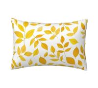 LLWYH Fundas Cojines 50x70 cm, Juego de 2 Cojines Blanco para Sofa, Suave Funda Almohada de Terciopelo Funda Cojin Hoja Amarilla Decoracion para Sofá, Dormitorio Sala de Estar -TER281