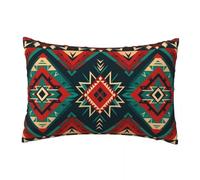 LLWYH Fundas Cojines 50x80 cm, Juego de 2 Cojines Rojo Azul para Sofa, Suave Funda Almohada de Terciopelo Funda Cojin Geométrico Decoracion para Sofá, Dormitorio Sala de Estar -TER529