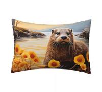 LLWYH Fundas Cojines 60x80 cm, Juego de 2 Cojines Animal para Sofa, Suave Funda Almohada de Terciopelo Funda Cojin Nutria Decoracion para Sofá, Dormitorio Sala de Estar -TER287