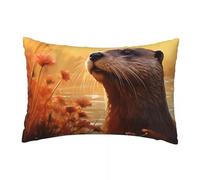 LLWYH Fundas Cojines 70x90 cm, Juego de 2 Cojines Animal para Sofa, Suave Funda Almohada de Terciopelo Funda Cojin Nutria Decoracion para Sofá, Dormitorio Sala de Estar -TER267
