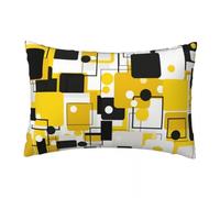 LLWYH Juego de 2 Funda Cojin 40x60 cm, Fundas de Cojines Amarillo Blanco de Terciopelo Funda de Almohada, Suave Geométrico Cojines Cama Decorativos para Silla Cama Sala de Estar Dormitorio -TER270