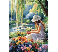 LLWYH Pintar por Numeros Jardín, DIY Pintura por Numeros Adultos Mujer 80 x 120 cm, Cuadros para Pintar por Numeros con Pinceles y Pinturas para Decoración del Hogar (Sin Marco) -YH677