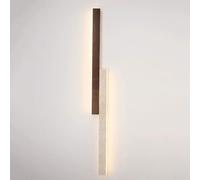 LLXDFUU Accesorio de iluminación de pared estilo Wabi-sabi nuevo travertino amarillo moderno largo 60/90/110/130 cm aplique de pared LED piedra dormitorio lámpara de pared interior madera maciza lámpa
