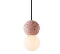 LLXDFUU Decoración del hogar Cocina Mini colgante Luz Dormitorio nórdico Piedra Luz de montaje en techo con vidrio de leche Lámpara colgante de baño pequeño Araña rosa pequeña para habitaciones de niñ
