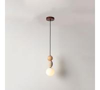 LLXDFUU Lámpara colgante de vidrio de leche de mediados de siglo Globo de piedra natural Dormitorio colgante Luz para colgar para montaje en techo Isla de cocina Travertino amarillo Candelabro pequeño