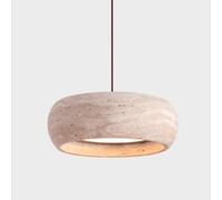 LLXDFUU Lámpara de araña regulable grande para dormitorio de granja Lámpara colgante de travertino cilíndrica Lámpara colgante de cocina de 18 W Atenuación infinita Lámpara colgante Wabi Sabi de 3 col