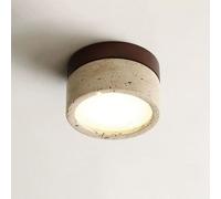 LLXDFUU Lámpara de techo de travertino para entradas Lámpara de techo de montaje empotrado de piedra natural moderna Lámpara de techo cilíndrico de dormitorio interior Lámpara de techo Wabi Sabi Lámpa