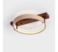 LLXDFUU Lámpara de techo redonda minimalista Lámpara de techo de montaje semiempotrado moderna Wabi Sabi Dormitorio Lámpara de techo circular de travertino amarillo circular de piedra natural para lám
