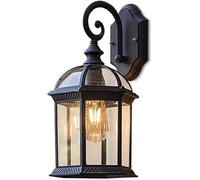 LLXDFUU Negro al aire libre europeo decoración del hogar luz de pared moderno porche delantero apliques de pared impermeable exterior lámpara de montaje en pared retro aluminio granja rústica exterior