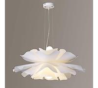 LLXDFUU Nórdico simple blanco LED dormitorio flor iluminación restaurante lámpara colgante regulable luz de techo colgante lámpara de loto comedor lámpara accesorios moderno simple loft cocina isla de