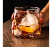 LLXTJJY Copas de Vidrio Elegantes Vasos de whisky 200 ml con forma irregular, resistentes al calor, for, escocés, bourbon y coñac Vasos de Vidrio para Beber(Grey)