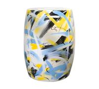 LLYLAFDC Taburete de jardín de cerámica, Taburete de Porcelana en Forma de Tambor con patrón de Arte Abstracto, Mesa Auxiliar Decorativa y otomana para Sala, Dormitorio, terraza, Entrada