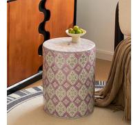 LLYLAFDC Taburete de jardín de cerámica, Taburete otomano de Porcelana versátil, Mesa Auxiliar Decorativa de Acento para Sala, Dormitorio, terraza, balcón y Entrada(Purple)