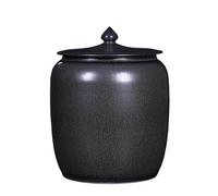 LLYLAFDC Tarro de arroz de cerámica estilo chino con tapa, recipiente de alimentos gran capacidad para el hogar, bote para harina, maíz, especias, azúcar, cereales, café y arroz(22 * 30cm)