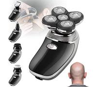 LLYX Eléctrica de pelo Clippers hombres, máquina de afeitar eléctrica recargable de la cabeza calva de afeitar USB inalámbrico Rotary máquinas de afeitar impermeable nariz eléctrica de afeitar pelo de