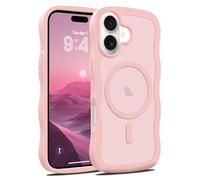 LLZ.COQUE Funda magnética para iPhone 17 para mujeres y niñas, [compatible con Magsafe] [mate translúcido] bonita [marco ondulado rizado], funda suave, protección de cámara a prueba de golpes para