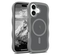 LLZ.COQUE Funda magnética para iPhone 17 para mujeres y niñas, [compatible con Magsafe] [mate translúcido] bonita [marco ondulado rizado], funda suave, protección de cámara a prueba de golpes para