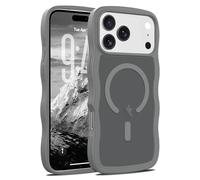 LLZ.COQUE Funda magnética para iPhone 17 Pro Max para mujeres y niñas, [compatible con Magsafe] [mate translúcido] bonita [marco ondulado rizado], funda protectora de cámara para iPhone 17 Pro Max