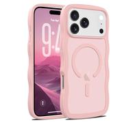 LLZ.COQUE Funda magnética para iPhone 17 Pro Max para mujeres y niñas, [compatible con Magsafe] [mate translúcido] bonita [marco ondulado rizado], funda protectora de cámara para iPhone 17 Pro Max