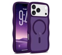 LLZ.COQUE Funda magnética para iPhone 17 Pro Max para mujeres y niñas, [compatible con Magsafe] [mate translúcido] bonita [marco ondulado rizado], funda protectora de cámara para iPhone 17 Pro Max