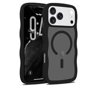 LLZ.COQUE Funda magnética para iPhone 17 Pro para mujeres y niñas, [compatible con Magsafe] [mate translúcido] bonita [marco ondulado rizado], funda suave, protección de cámara para iPhone 17 Pro