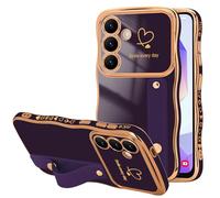 LLZ.COQUE Funda para Samsung Galaxy A16 para mujeres y niñas, con bonito diseño de corazón, cubierta de marco ondulado, protección de cámara elevada a prueba de golpes, funda para teléfono Samsung