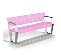 LLZJDDPLY Banco Jardin Exterior Metálico - Banco Exterior en Acero Inoxidable, Pintura Horneada a Alta Temperatura, para Terraza, Parque, Parada de Autobús, Parque Infantil(Pink,150cm/59in)