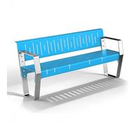 LLZJDDPLY Banco Jardin Exterior Metálico - Banco Exterior en Acero Inoxidable, Pintura Horneada a Alta Temperatura, para Terraza, Parque, Parada de Autobús, Parque Infantil(Blue,120cm/47in)