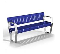 LLZJDDPLY Banco Jardin Exterior Metálico - Banco Exterior en Acero Inoxidable, Pintura Horneada a Alta Temperatura, para Terraza, Parque, Parada de Autobús, Parque Infantil(Dark Blue,150cm/59in)