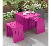 LLZJDDPLY Conjunto Mesa y Sillas Jardin, Mesa y Sillas Terraza Exterior, Conjunto Terraza Exterior, para Césped, Jardín, Patio Trasero, Capacidad 200 kg(Pink)