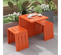 LLZJDDPLY Conjunto Mesa y Sillas Jardin, Mesa y Sillas Terraza Exterior, Conjunto Terraza Exterior, para Césped, Jardín, Patio Trasero, Capacidad 200 kg(Orange)
