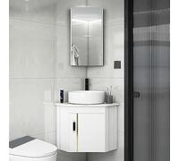 LLZJDDPLY Muebles de baño con Lavabo y Espejo, Mueble Lavabo, Mueble baño con Lavabo, Mueble de baño con Lavabo con Grifo de tubería de Agua fría y Caliente for Espacios pequeños(48cm/19in)