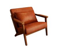 LLZJDDPLY Poltrona Sala, Chaise Longue Individual, Sillon Lectura para Sala de Estar, con Patas de Madera de Caucho y Cómodo Soporte Lumbar(Brown)