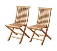 LLZJDDPLY Sillas Plegables - Juego de 2 sillas Jardin Exterior, Totalmente ensambladas, de Madera Maciza for Exterior, Interior, Comedor de Madera, Cocina, Patio, Sillas de bistró(Natural,62cm/24in)