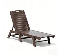 LLZJDDPLY Tumbona de jardín HDPE Regulable en 4 Posiciones, reposera Piscina Resistente a la Intemperie para Borde de Piscina, Patio, Playa y terraza Exterior, Capacidad de Carga 180 kg(Brown)