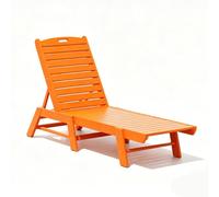 LLZJDDPLY Tumbona de jardín HDPE Regulable en 4 Posiciones, reposera Piscina Resistente a la Intemperie para Borde de Piscina, Patio, Playa y terraza Exterior, Capacidad de Carga 180 kg(Orange)