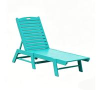 LLZJDDPLY Tumbona de jardín HDPE Regulable en 4 Posiciones, reposera Piscina Resistente a la Intemperie para Borde de Piscina, Patio, Playa y terraza Exterior, Capacidad de Carga 180 kg(Lake Blue)
