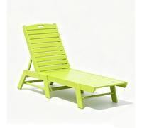 LLZJDDPLY Tumbona de jardín HDPE Regulable en 4 Posiciones, reposera Piscina Resistente a la Intemperie para Borde de Piscina, Patio, Playa y terraza Exterior, Capacidad de Carga 180 kg(Lemon Yellow)